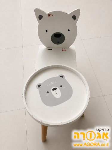 כיסא ושולחן ילדים מעץ