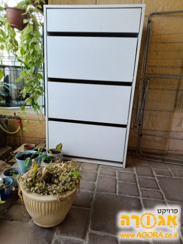 ארון נעלים פלסטיק לבן
