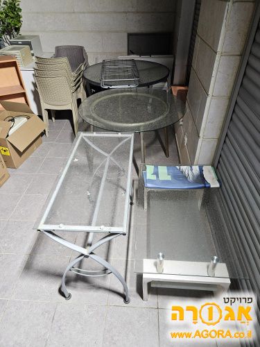 שולחן גינה מזכוכית
