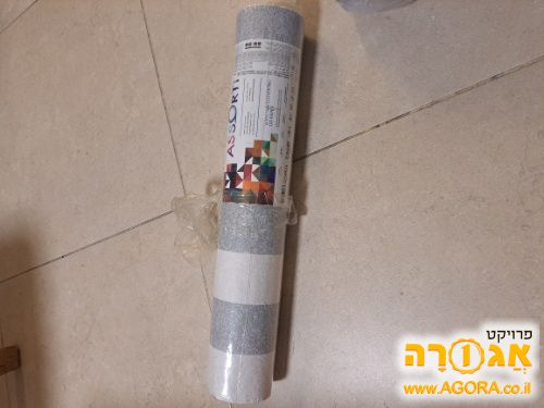 טפט פסים אפור לבן