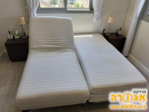 מיטה זוגית מתכווננת 2 מזרנים 1.80/2.00