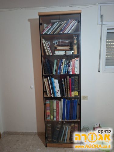 2 ספריות/ארונות עם דלתות זכוכית
