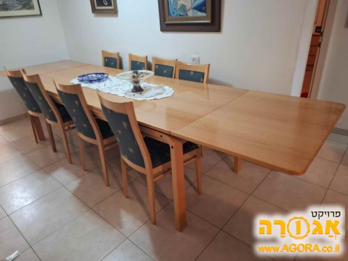 שולחן אוכל 220 ס"מ + 8 כסאות