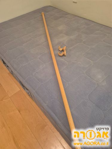 מוט עץ + ווים לוילון