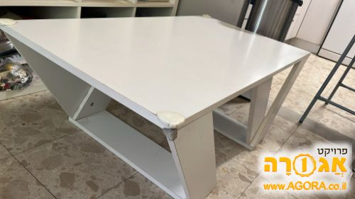 שולחן לסלון 60 X 110 עץ לבן