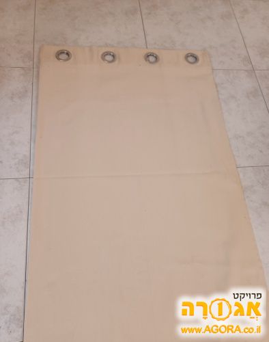 וילון טבעות קנבס אטום בצבע בז'