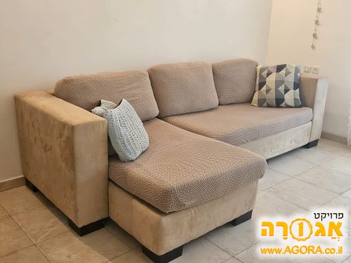 ספה פינתית צד ימין בצבע בז'