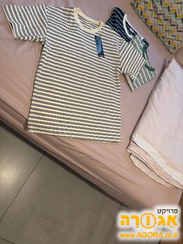 חולצות פסים קצרות לבנים אוברסייז
