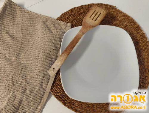 סט צלחות פורצלן לבנות מרובעות ואיכותיות