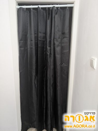 וילון מקלחת עם מקל טלסקופי
