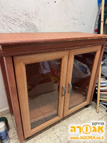 ארונית אחסון עם דלתות זכוכית
