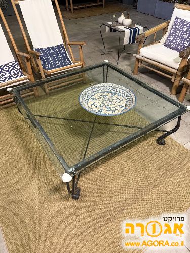 שולחן זכוכית / ברזל לסלון / גינה