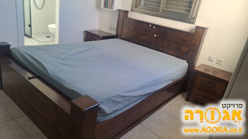 מיטה זוגית עם ארגז מצעים