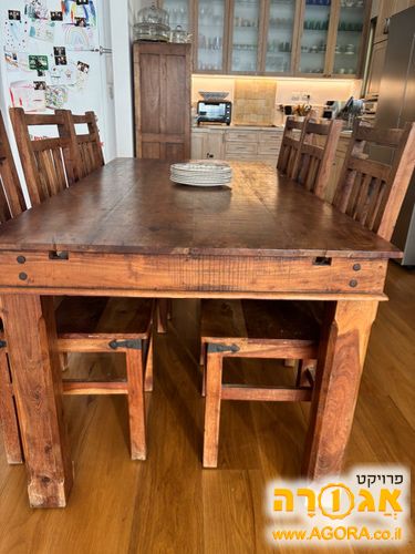 שולחן פינת אוכל + 6 כיסאות
