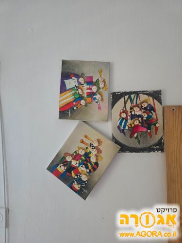 3 ציורים בקנבס