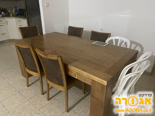 שולחן אוכל מקיבוץ ברנר עץ מלא
