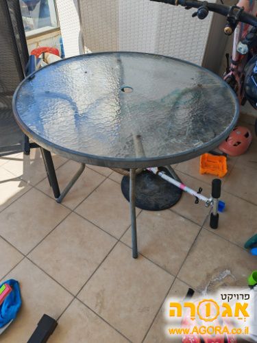 שולחן זכוכית עגול