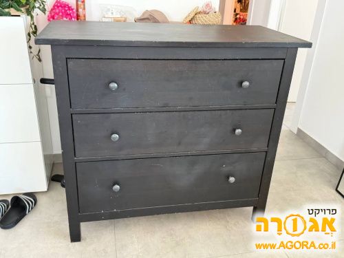 IKEA HEMNES שידת מגירות שחורה