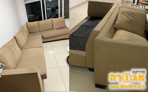 ספה פינתית ללא כריות ישיבה
