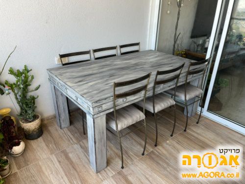 שולחן פינת אוכל + 6 כיסאות
