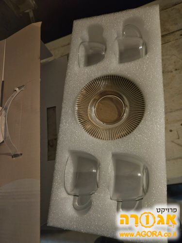 כוסות צלחות אספרסו זכוכית