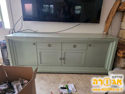 מזנון עץ מלא אפור ויפהרוחב 2 מטר גובה 70