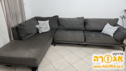 ספה שזלונג בצבע אפור