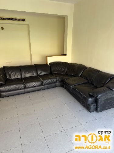 מערכת סלון מעור שחור