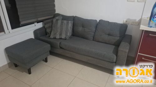 ספה תלת לסלון אפורה