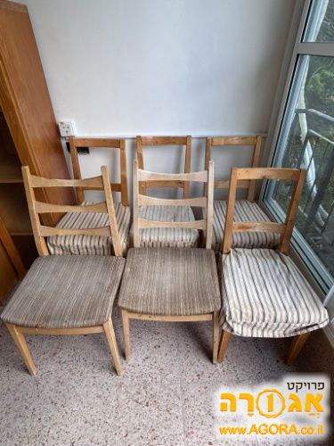 6 כיסאות עץ למטבח / פינת אוכל (4+2)