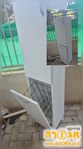 ארון שירות עם סל כביסה מובנה