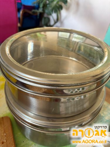 2 כלים אלומיניום מכסה שקוף לאחסון עוגיות