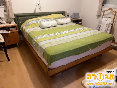 מיטה מסגרת עץ עם ארז ומזרן מידות 160×200