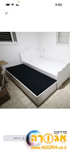 מיטת נוער נפתחת עם מגירות