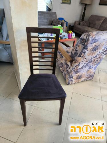 שולחן זכוכית סלוני + 6 כסאות
