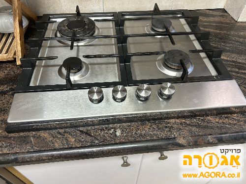 כיריים 4 להבות מנירוסטה כמו חדש