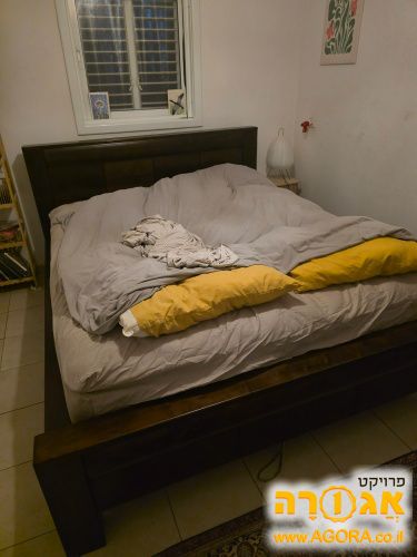 מיטה זוגית עם ארגז מצעים + מזרן