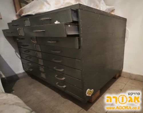 ארון סקיצות ורישומים ממתכת 8 מגרות