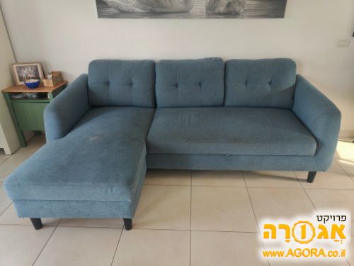 ספה תלת מושבית עם שזלונג